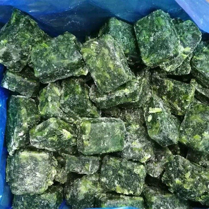 Frozen spinach cube