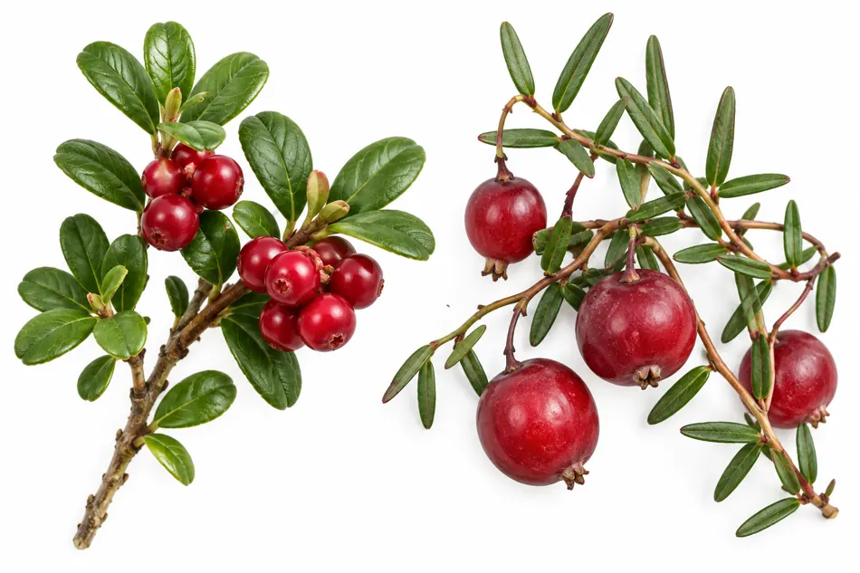 Lingonberry cranberry branches