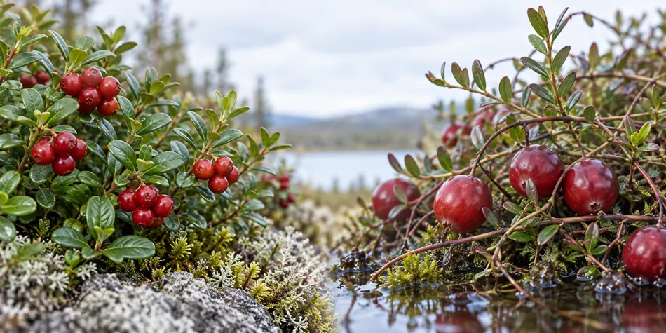 Lingonberry cranberry botanical